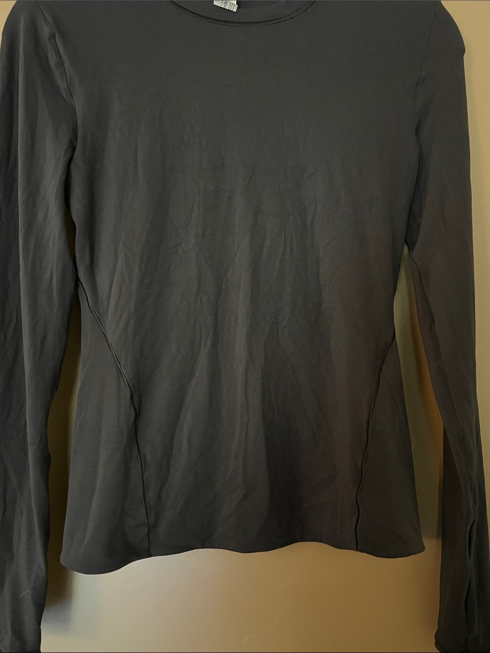 lululemon Wundermost Ultra-Soft Nulu Crewneck Long-Sleeve Shirt in Black - Sz S - Picture 4 of 6